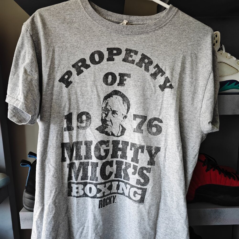 Grey Rocky Balboa - Mighty Mick's Gym T-Shirt Size: Medium